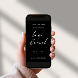 Modern Minimal Save the Date E-invite Template, Digital Invite, Electronic Save the Date, Electronic Invite, Instant Download
