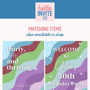 13 Going on 30 Cocktail Sign, 13 Going on 30, 30th Birthday Drink Menu, Thirty Flirty and Thriving, 30th Birthday Sign, Canva Template image 7