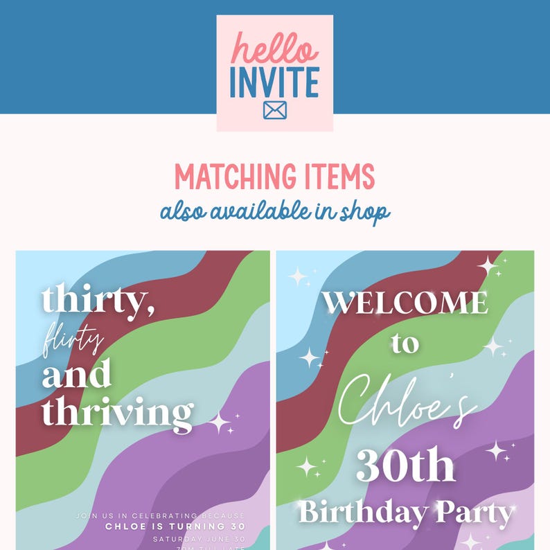 13 Going on 30 Cocktail Sign, 13 Going on 30, 30th Birthday Drink Menu, Thirty Flirty and Thriving, 30th Birthday Sign, Canva Template image 7