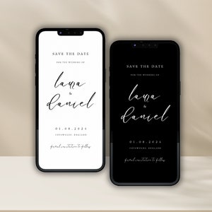 Modern Minimal Save the Date E-invite Template, Digital Invite, Electronic Save the Date, Electronic Invite, Instant Download