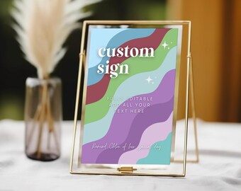 13 Going on 30 Custom Sign, 13 Going on 30, Custom Sign, Thirty Flirty and Thriving, 30th Birthday Sign, Canva Template