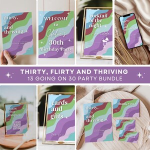 13 going on 30 Invite, Thirty Flirty and Thriving, Jenna Rink, Disco Y2K 30th Invite, 30th Birthday Invite Canva Template, 2000s Birthday image 10