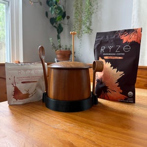 Ryze mushroom coffee accessory stand.  Choose between a few different colors.