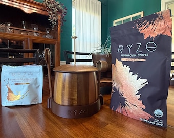 Ryze mushroom coffee accessory stand.  Choose between a few different colors.