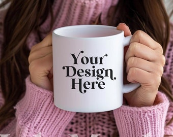 Modello di tazza Mockup Bianco 11 once Tazza in ceramica Mock-up Diverse Modello bruna Boho Estetica minimalista Stile moderno Mock Coffee Mugs Mockups POD