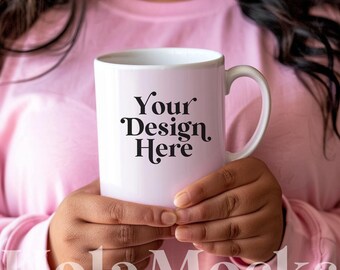 Mok Model Mockup Witte 11 oz Keramische Mok Mock-up Divers Zwart Model Minimalistisch Esthetisch Modern Gestyled Mocks Koffiemokken Cup Mockups POD