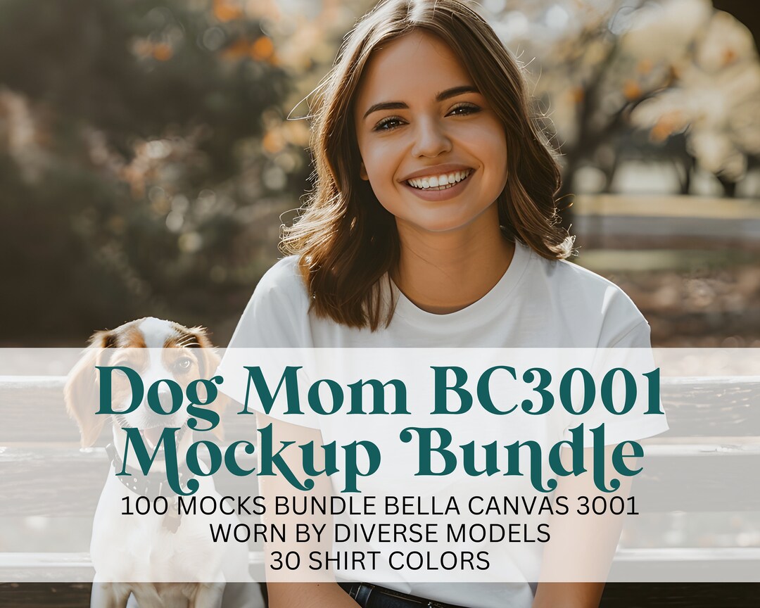 Dog Owner Mockup Bundle Bella Canvas 3001 Pet Mom Dogs Puppy Mommy ...