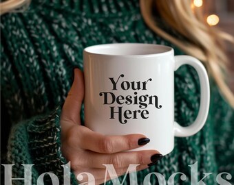 Modello di tazza Mockup Bianco 11 once Tazza in ceramica Mock-up Diverse Modello biondo Boho Estetica minimalista Stile moderno Mock Coffee Mugs Mockups POD