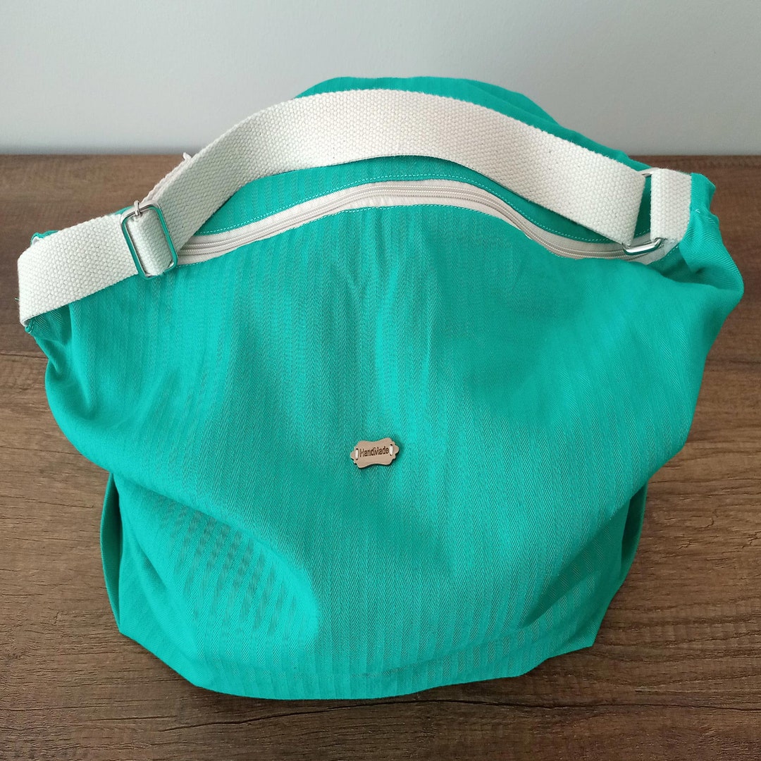 Sports Bag Shoulder Bag Green Fabric Bag Handmade Bag Etsy