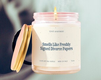 Divorce Gift Candle, Smells Like Freshly Signed Divorce Papers, Divorce Card, Funny Divorce Party Gift for Her Him Final Gift Idea T134