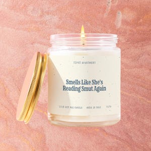 Smut Book Lover Gift Custom Candle Romance Reader BookTok Spicy Books Personalized Birthday Reading Present For Her Bookish T179