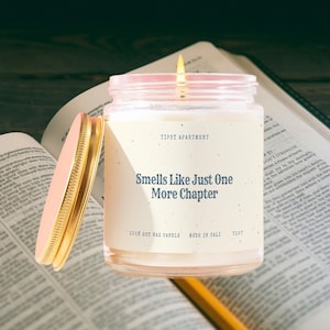 Book Lover Gift Custom Candle One More Chapter Reader Bookworm Personalized Reading Library Birthday Present For Her Bookish T157