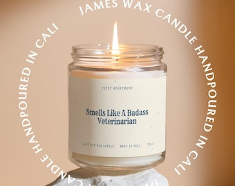 Veterinarian Candle Gift Smells Like A Badass Veterinarian Candle Gift For Vet School Grads Funny Candle Gift For Animal Doctors T119
