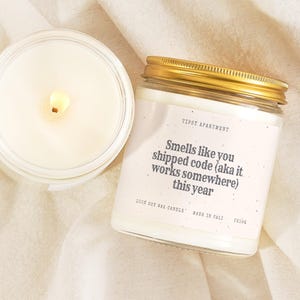 Software Developer Candle Deployed Production Code Shipped Programmer Tech Achievement Holiday Stocking Stuffer Present TH196