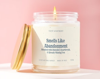 Farewell Gift Funny Candle Smells Like Abandonment Going Away Gift for Friend Moving Away Candle Retirement Coworker Heartbreak Decor T388