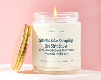 Escaping Work Gift Custom Candle Farewell Leaving Job Goodbye Coworker Personalized Moving Away Funny Present For Him Her Box T392