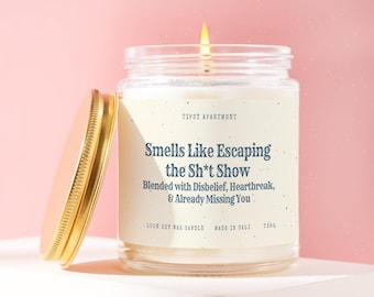 Goodbye Gift Funny Candle Smells Like Escaping Sh*t Show Farewell Gift Moving Away Friend Job Leaving Funny Humor Candle for Coworker T392