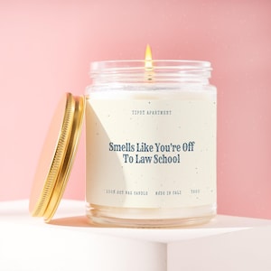 Law School Candle, Smells Like Youre Off to Law School, Law School Card, Funny Gift for Law Student Starting 1L First Year T220