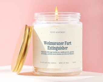 Weimaraner Gift Candle, Weimaraner Fart Extinguisher, Dog Lover Card, Funny Weim Gift for Grey Ghost Dog Mom Dad Birthday Present Idea T923