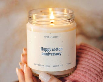 Bougie d'anniversaire de coton 2e année de mariage deuxième année de ferme rustique couple cadeau de coton mari femme deuxième année pays T1148