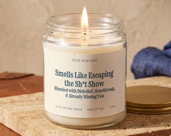 Escaping Work Gift Candle, Smells Like Escaping the Sh*t Show, Farewell Card, Leaving Job Retirement Gift from Coworkers T392