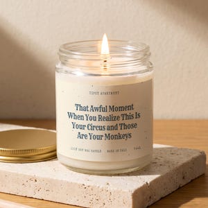New Manager Candle, This Is Your Circus and Those Are Your Monkeys, Boss Day Card, Funny Just Promoted Gift for New Boss T443