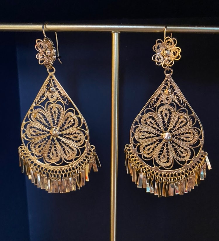 Mexican Artisanal Aretes Filigrana Gold 604025 main image 1