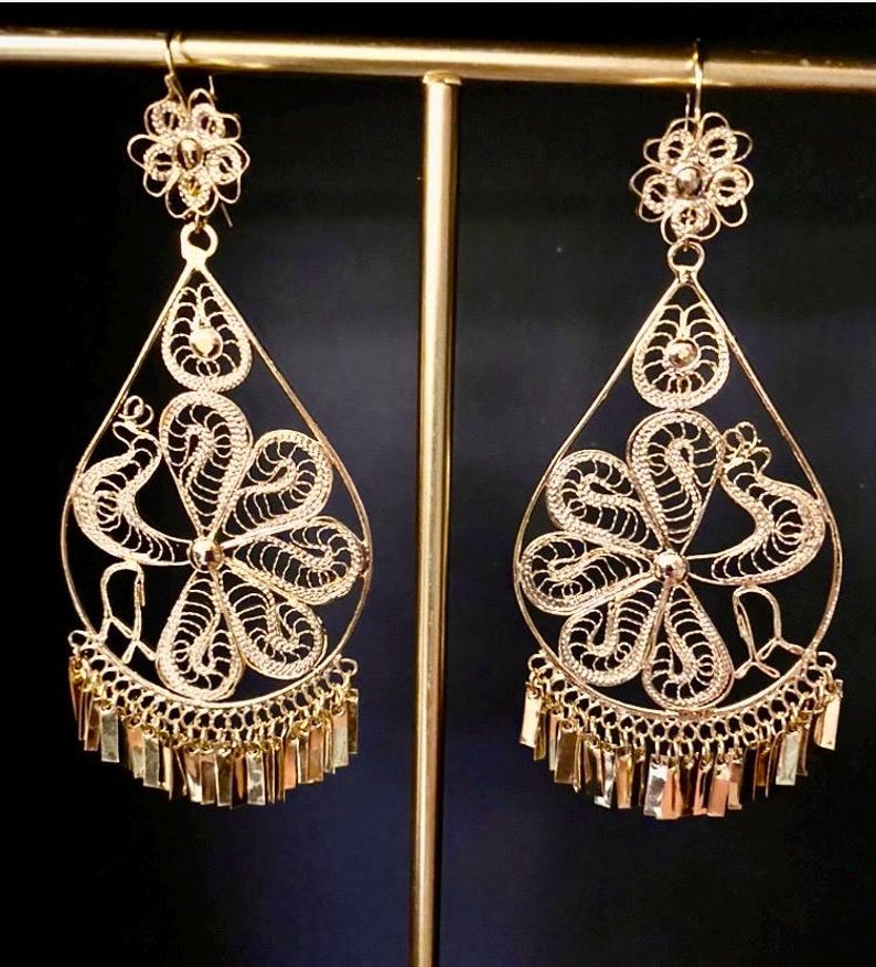 Mexican Artisanal Aretes Filigrana Gold 604031