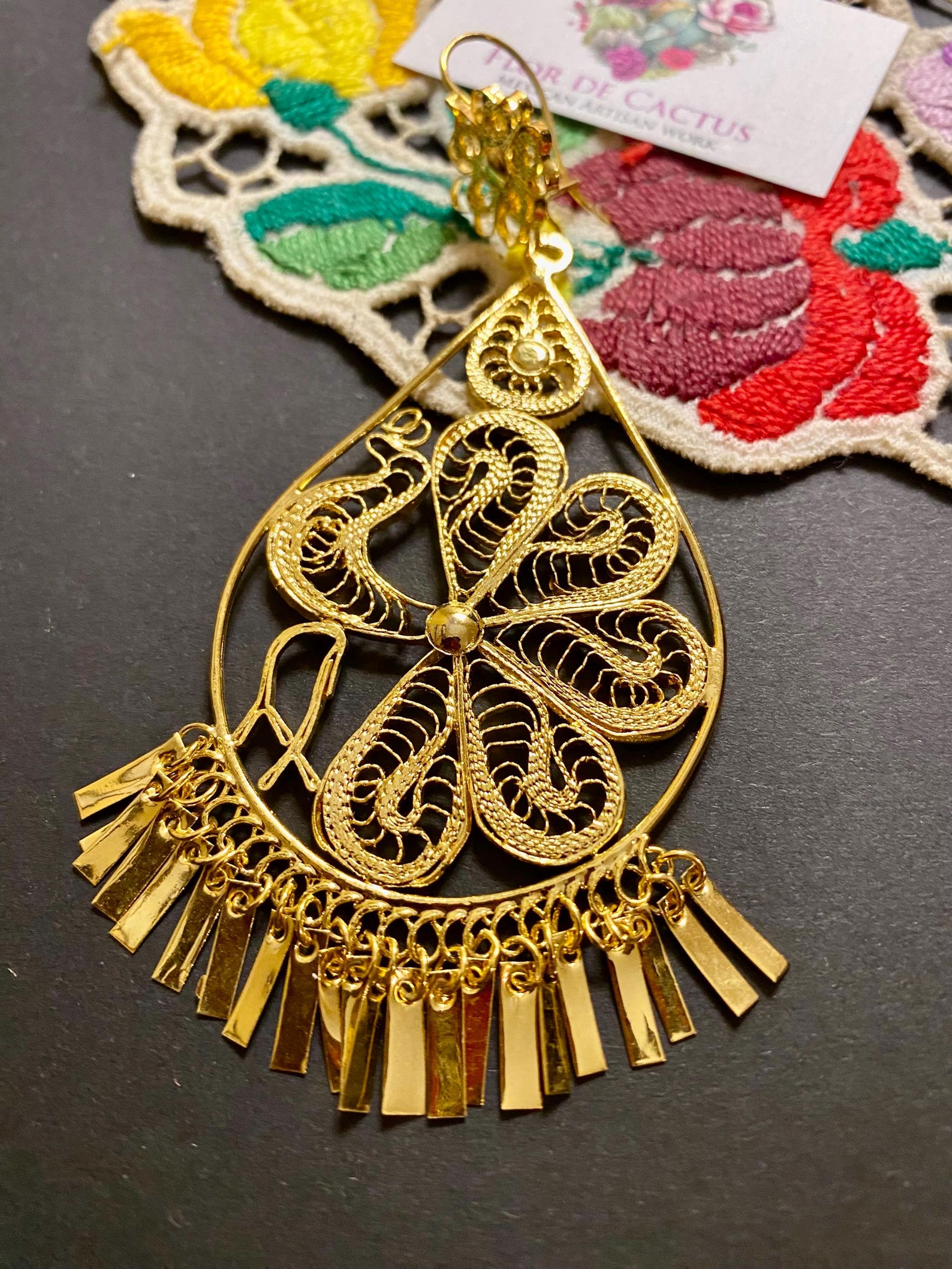 Mexican Artisanal Aretes Filigrana Gold 604031 main image 0