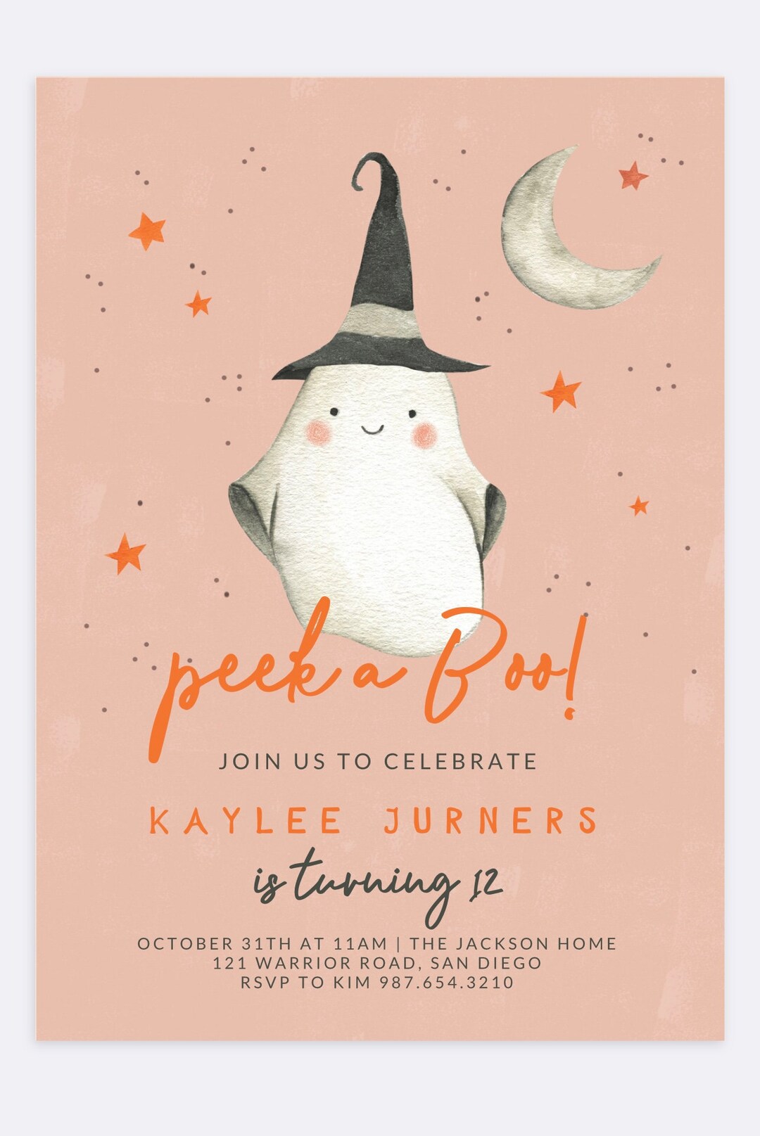 Digital Halloween Birthday Invitation Etsy