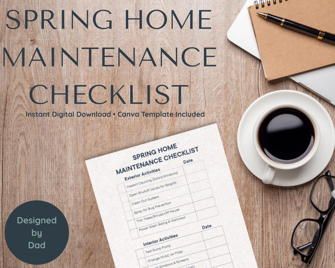 Editable Spring Home Maintenance Checklist, Essential House Care Tasks ...