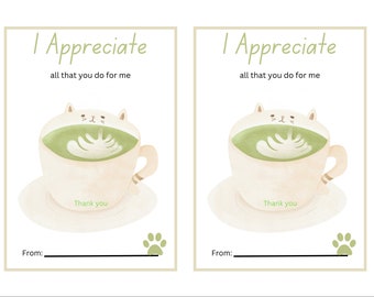 Porte-cartes cadeau gobelet chat Appreciate