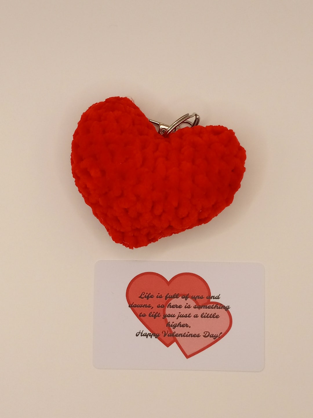 Heart Keychain With Card Etsy