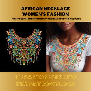 Afrikanische Halskette Stickmuster: DIY Digital Design (PDF)