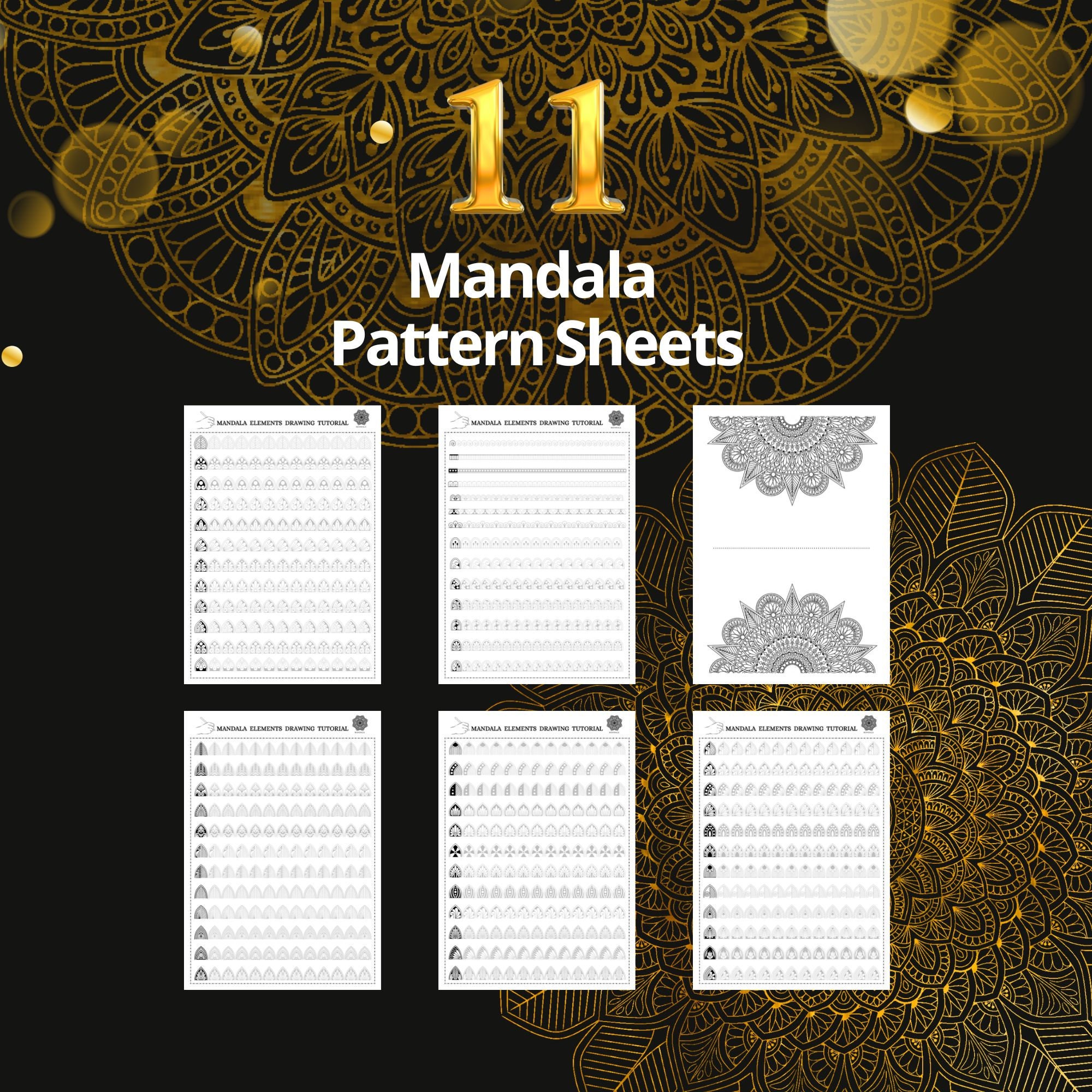 25 Mandala Practice Sheets (set-1) in PDF/JPG/ Link Canva Pro for ...