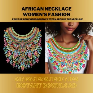 Afrikanische Halskette Stickmuster: DIY Fashion (Digitaler Download)
