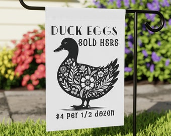 Enseigne personnalisée pour support d'oeufs de canard sufs locaux frais vendus ici Drapeau de stand de ferme pour Happy Ducks, cadeau de jardin pour l'anniversaire de maman canard