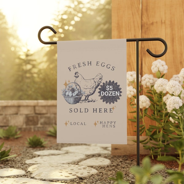 Custom Fresh Local Eggs Sold Here Sign Flag for Happy Hens Backyard Chicken Garden & House Banner gift for Backyard Chicken Lover