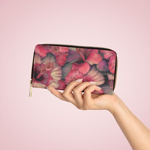 Tropisches Hibiskus-Druck-Reißverschluss-Portemonnaie, Tropic Like It's Hot Ästhetische Geldbörse, für tropische Blumenliebhaber-Geburtstagsgeschenk