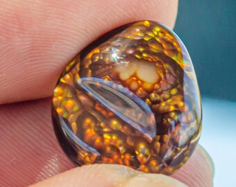 9.25ct Rare Mexican Fire Agate Cabochon – Freeform Loose Gemstone for Ring, Pendant, Jewelry Making, Collector Stone