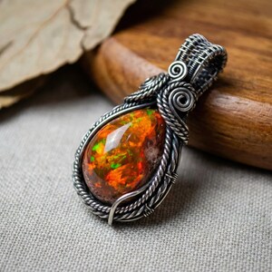 Matrix Fire Opal Cabochon for Statement Jewelry – Natural Mexican Cantera Opal 16ct image 11