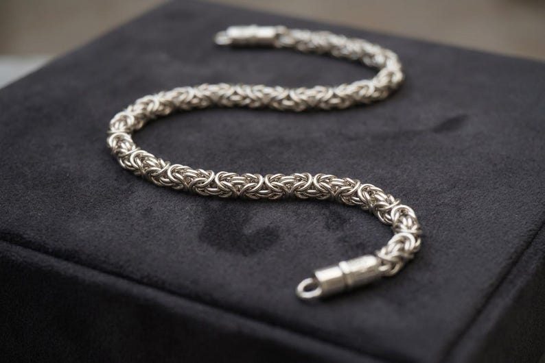 Heavy Silver Chain Mens 107g Thick Byzantine Chain 65cm Solid 925 ...