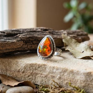 Matrix Fire Opal Cabochon for Statement Jewelry – Natural Mexican Cantera Opal 16ct image 5