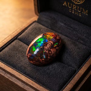 73.7ct Mexican Fire Opal Cabochon, Large Blue Galaxy Matrix Opal, Natural Boulder Opal, Collector Gemstone image 6