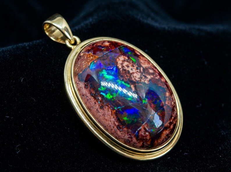 73.7ct Mexican Fire Opal Cabochon, Large Blue Galaxy Matrix Opal, Natural Boulder Opal, Collector Gemstone image 11