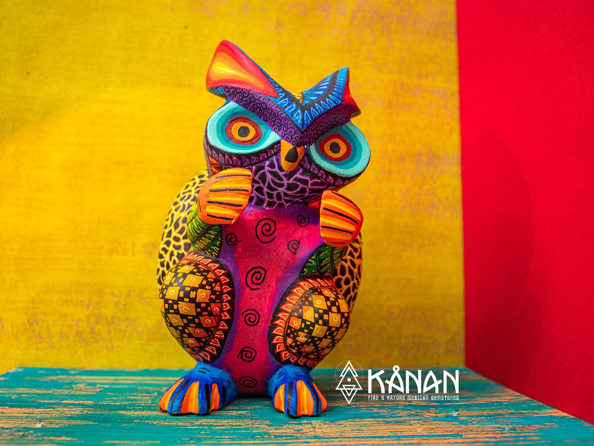 Unique Owl-Turtle Hybrid Alebrije | Hand-Painted Oaxacan Folk Art Sculpture