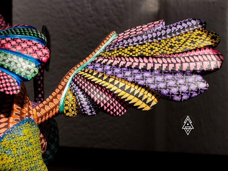 Winged Jaguar Alebrije, Hand Carved Oaxacan Wood Carving, Mexican Folk Art Sculpture, Oaxaca Alebrije, Jaguar Figurine image 7
