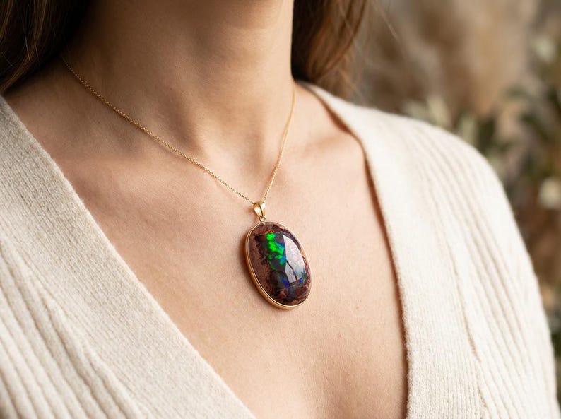 73.7ct Mexican Fire Opal Cabochon, Large Blue Galaxy Matrix Opal, Natural Boulder Opal, Collector Gemstone image 15