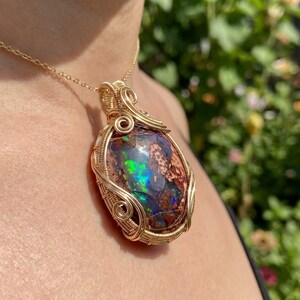73.7ct Mexican Fire Opal Cabochon, Large Blue Galaxy Matrix Opal, Natural Boulder Opal, Collector Gemstone image 19