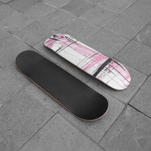 Skate Deck Street art Hand Painted Abstract Skateboard design, Urban Culture Skate Art Pink Skateboard Graffiti Style Artist made Wall Mount